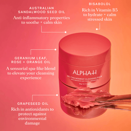 Alpha-H Melting Moment Cleansing Balm Geranium Red 90g