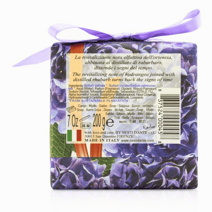 Nesti Dante "Gli Officinali "Hydrangea & Rhubarb Soap 200g Back
