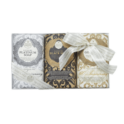 Nesti Dante Gold, Black And Platinum Soap Gift Set 3x250g